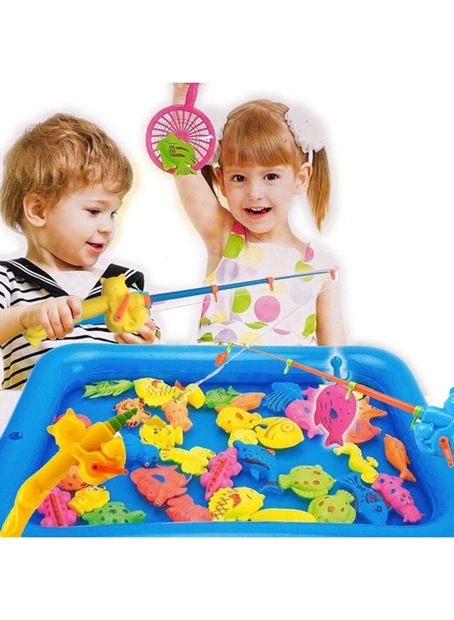 Timisea 6 Pieces Fishing Rod Magnetic Fishing Game Educational Learning Toys 3 Colors Plastic Floating Fish Toddler Color Ocean Sea Animals for Children and Adult Magnetic Fishing Rod Game - Image 2