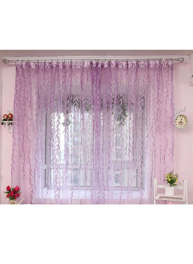 Voberry Willow Tulle Door Window Curtain Drape Panel Sheer Scarfs Valances Purple - Image 1