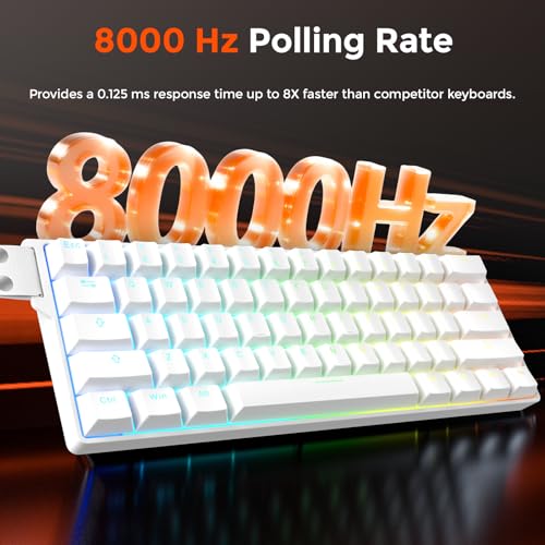 DAREU EK60 HE Rapid Trigger Gaming Keyboard Wired, 0.01mm RT Accuracy Adjustable, Hall Effect Magnetic Switch Hot Swappable, SOCD, 8000Hz Polling, RGB Backlit, 60% Compact Design for Laptop/PC - Image 4
