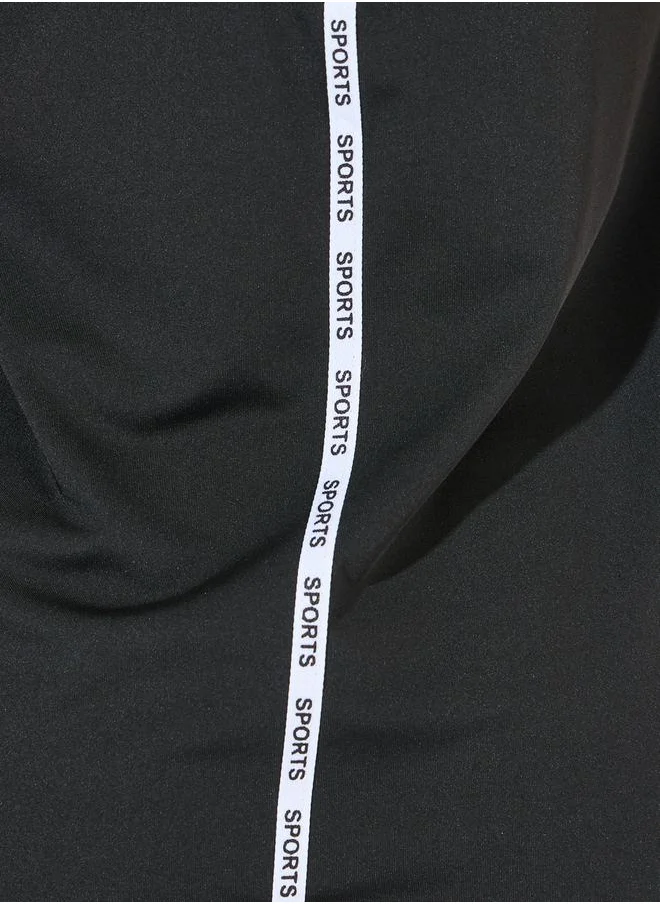 Styli Back Taping Cut-Out Detail Short Sleeve Top