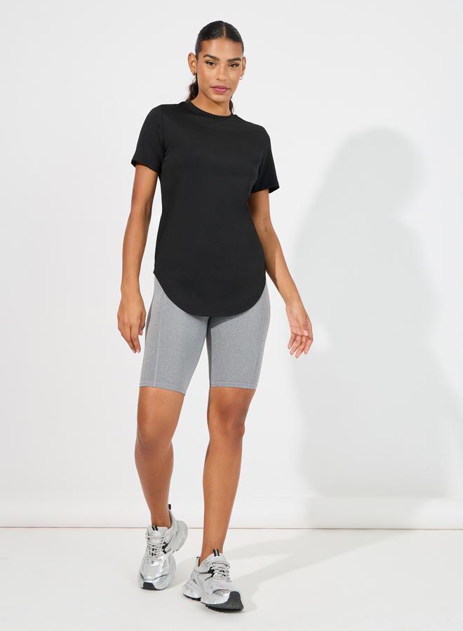 Styli Back Taping Cut-Out Detail Short Sleeve Top - Image 2