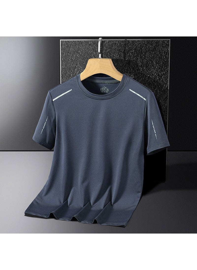 Generic - Mens Quick-Dry Breathable Mesh Sport Tee fog blue - Image 1