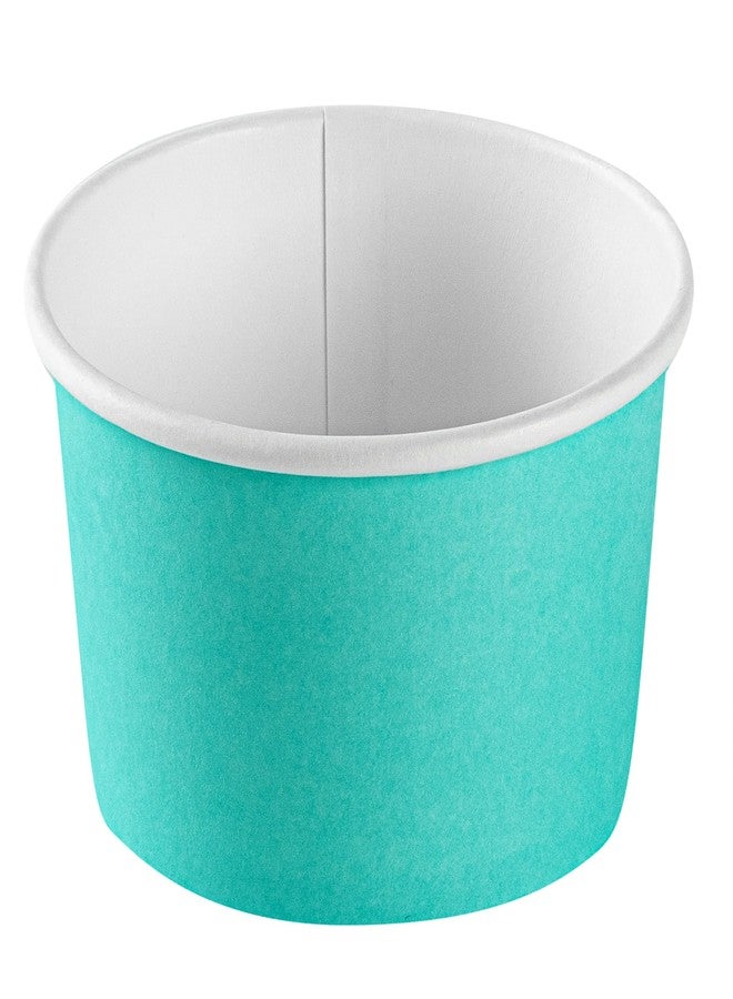 Restaurantware Coppetta 3 Ounce Dessert Cups, 200 Disposable Ice Cream Cups - Lids Sold Separately, Sturdy, Turquoise Paper FroYo Bowls, Striped, For Hot And Cold Foods, Perfect For Gelato - Image 2
