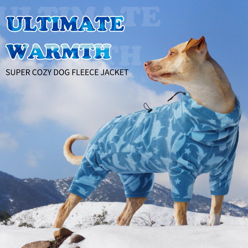 ROZKITCH Pajamas for Dogs Large, Pet Windproof Warm Cold Weather Jacket Vest with Luminous Zipper, Jumpsuit Apparel Outfit Clothes for Small Medium Large Dog Shark 2XL - Image 4