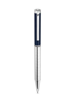 POLICE Precision Pen Textured Barrel Smooth Blue Upper Body Signature Band P Logo  - Image 1