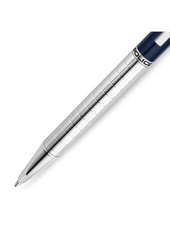 POLICE Precision Pen Textured Barrel Smooth Blue Upper Body Signature Band P Logo  - Image 3
