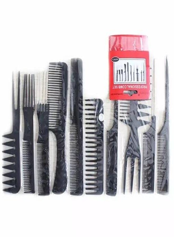 Calitate24 10Pcs Hair Comb Set Tail Comb, Dressing Comb, Wide Tooth Comb, Fine Tooth Comb Professional Hair Styling Combs & Brushes for Unisex Home & Salon Use with 6Pcs Hair Section Clips - Image 5