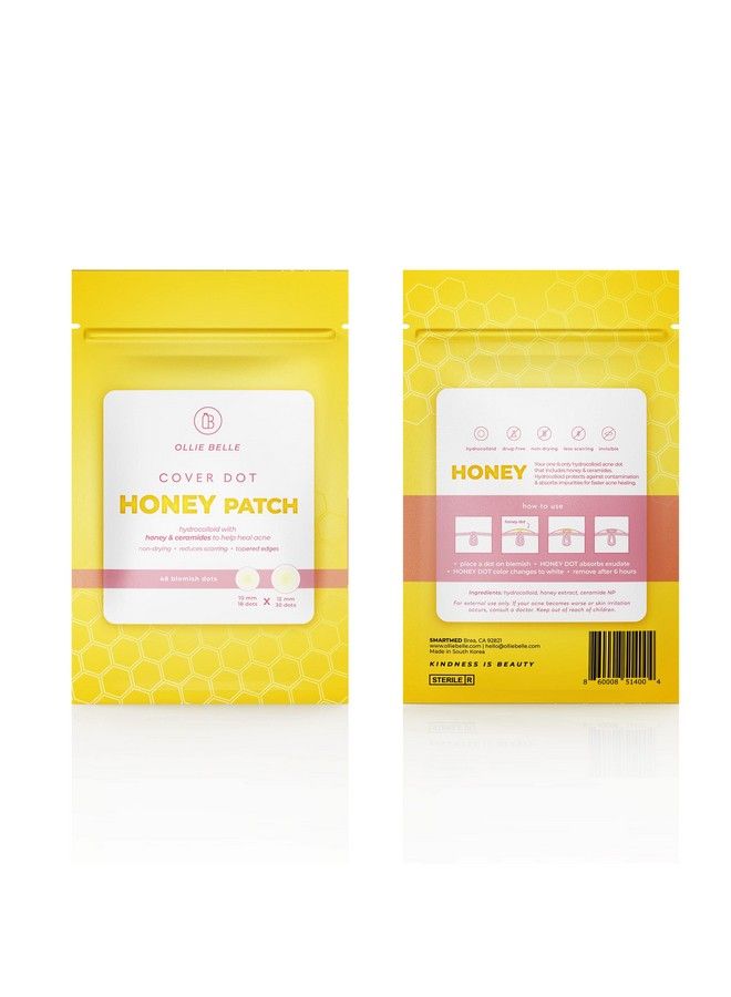 SMARTMED Cover Dot Honey Patch Ollie Belle Hydrocolloid Acne Patches Skincare Treatment Nondrying Oil Absorbing Pimple Cover Waterproof Invisible Protection 48 Ct  - Image 5