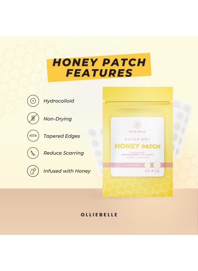 SMARTMED Cover Dot Honey Patch Ollie Belle Hydrocolloid Acne Patches Skincare Treatment Nondrying Oil Absorbing Pimple Cover Waterproof Invisible Protection 48 Ct  - Image 3