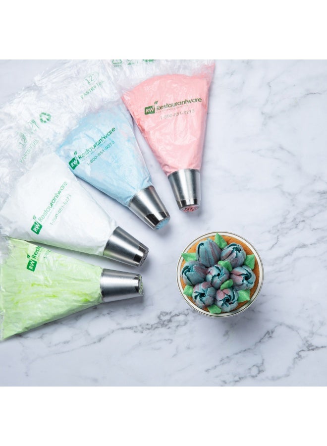 Restaurantware رأس أنابيب روسي، رأس أنابيب لتزيين كعكة الورد - #14، مقاوم للتآكل، رأس تزيين من الفولاذ المقاوم للصدأ لتزيين الكعك، قابل للغسل في غسالة الصحون، لتزيين الكب كيك، الكعك، أو البسكويت - Image 3