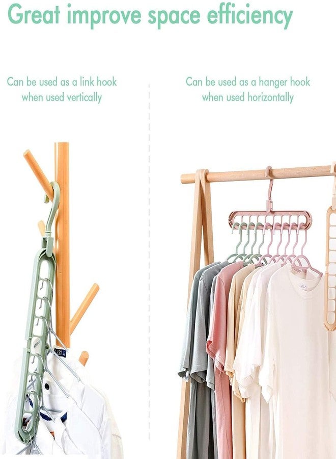 Hookcart Plastic Adjustable Space Saver Hanger for Clothes Wardrobe, 9 Slots, 360° Rotating Hook, Multicolour – Pack of 1 - Image 3