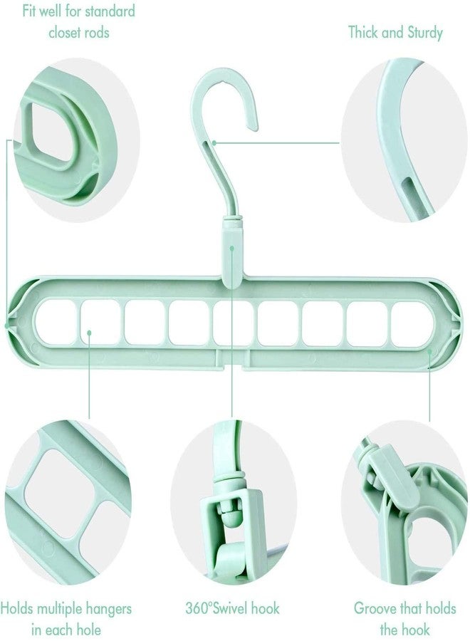 Hookcart Plastic Adjustable Space Saver Hanger for Clothes Wardrobe, 9 Slots, 360° Rotating Hook, Multicolour – Pack of 1 - Image 4