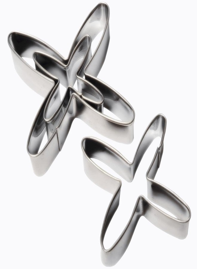 IShang Stainless Steel Forsythia Viridissima Petals Fondant Cutters Set, Flower Shaped Cookie Cutter Molds for Baking DIY (Set of 3 pcs) - Image 1