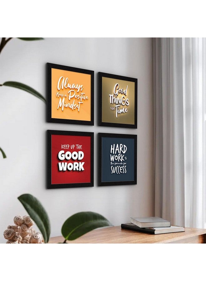 ArtX إطارات حائط تحفيزية من ArtX، إطارات اقتباسات ملهمة لتزيين المنزل أو المكتب أو غرفة الدراسة، ملصقات متعددة الألوان مع إطار، مجموعة من 4 - Image 3