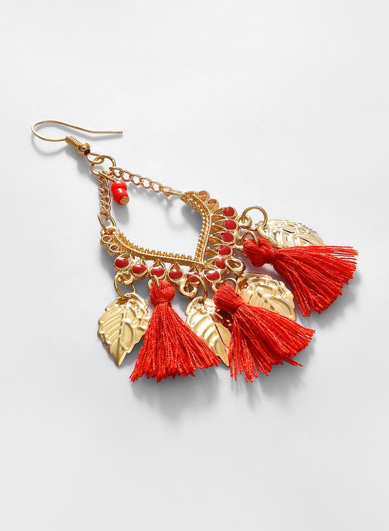SOHI Contemporary Drop Tasselled Artificial Earring Jewellery - Image 4