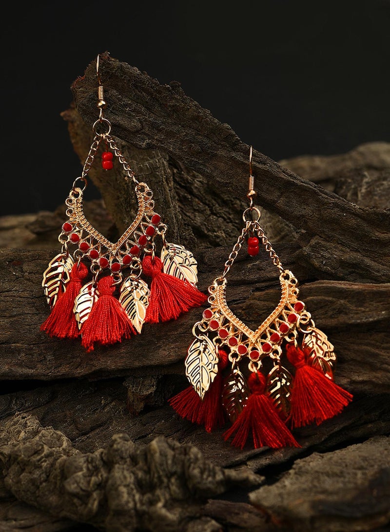 SOHI Contemporary Drop Tasselled Artificial Earring Jewellery - Image 2