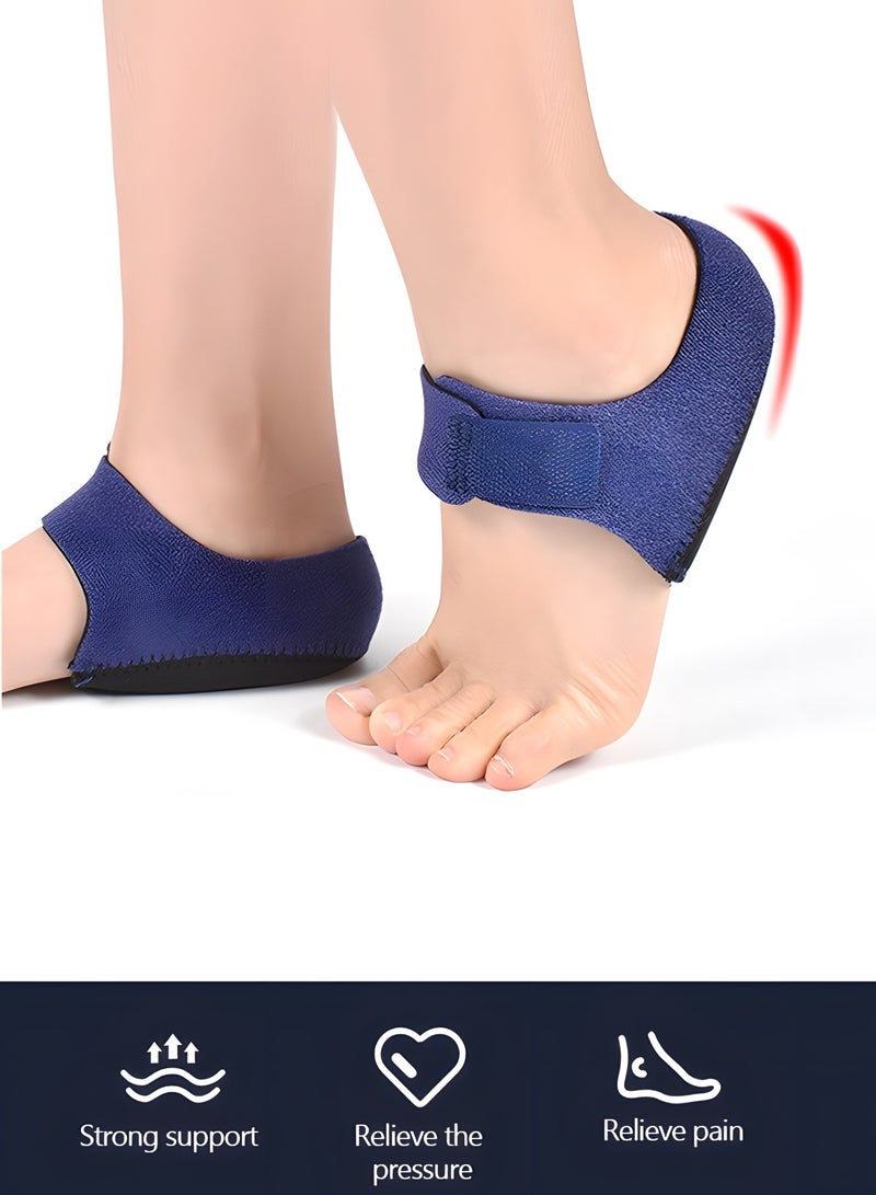 GROIC واقيات الكعب، أكواب الكعب، أكمام الكعب، دعم لألم الكعب، التهاب اللفافة الأخمصية، التهاب وتر العرقوب، وسادات الكعب القابلة للتعديل لتخفيف آلام الكعب، أجزاء الحماية الرياضية - Image 2