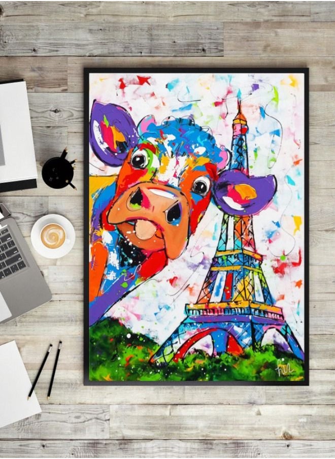 Generic - dropshipping,wall,art,canvas,painting,posters,and,print,abstract,watercolor,animal,cow,effiel,tower,pictures,home,decor,no,frame - Image 1