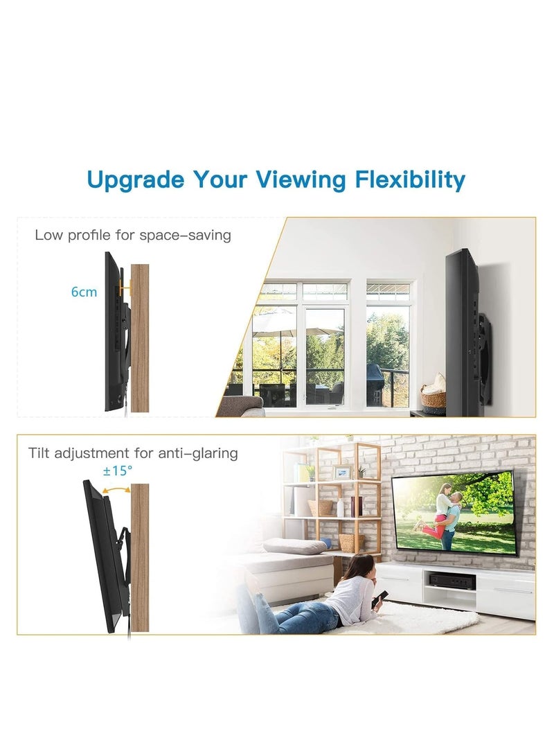 26" - 75" Fixed TV Wall Mount Bracket, Universal Tilt TV Heavy Duty Wall Mount Adjustable TV Stand for LED LCD OLED Plasma TV with Super Strong 50kg Weight Capacity VESA up to 700 x 400 - Image 5