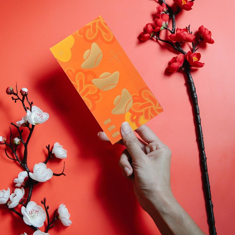 6pcs Chinese Red Envelopes with Embossed Gold Foil Yuanbao Design for Wedding Lunar New Year - Image 5
