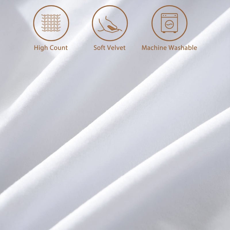 Topfinel Top Finel Pack of 2 Decorative Throw Pillow Covers 20x20 Pure White Soft Velvet Couch Pillow Covers Square Cushion Covers with Tassels for Bedroom Living Room Car Modern Aesthetic Home Decor - Image 2