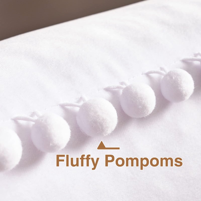 Topfinel Top Finel Pack of 2 Decorative Throw Pillow Covers 20x20 Pure White Soft Velvet Couch Pillow Covers Square Cushion Covers with Tassels for Bedroom Living Room Car Modern Aesthetic Home Decor - Image 3