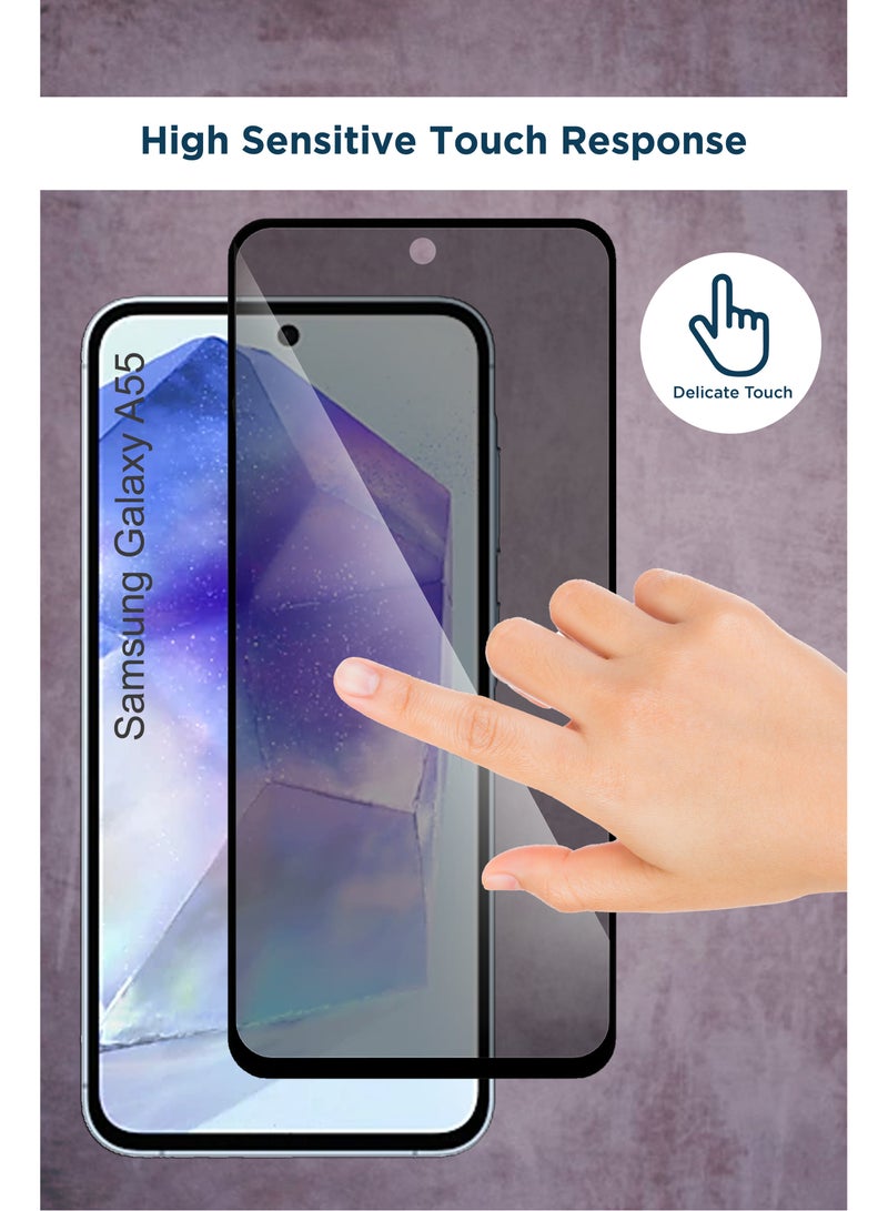 واقي شاشة زجاجي مقوى للخصوصية لهاتف Samsung Galaxy A55 - Image 3
