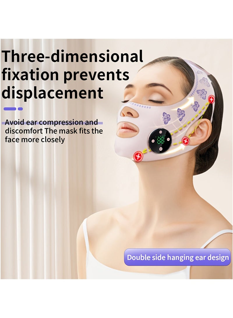 DMYRDH Portable Facial Massage Mask, V-Shaped Face Machine Double Chin Reducer, Electric Double Chin Reducer Face Lifting Device with 5 Modes 19 Intensity Levels Relaxing Facial Muscles - Image 5