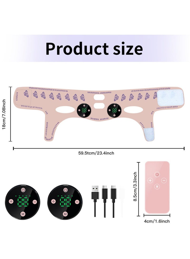 DMYRDH Portable Facial Massage Mask, V-Shaped Face Machine Double Chin Reducer, Electric Double Chin Reducer Face Lifting Device with 5 Modes 19 Intensity Levels Relaxing Facial Muscles - Image 2