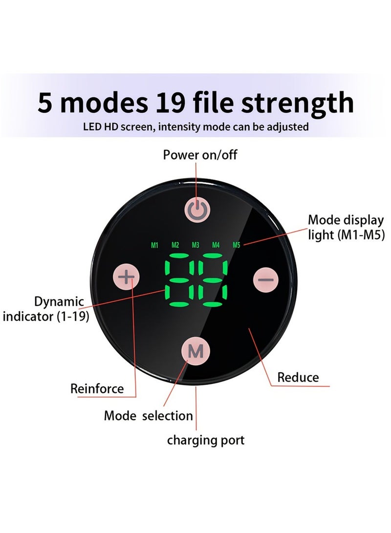 DMYRDH Portable Facial Massage Mask, V-Shaped Face Machine Double Chin Reducer, Electric Double Chin Reducer Face Lifting Device with 5 Modes 19 Intensity Levels Relaxing Facial Muscles - Image 3
