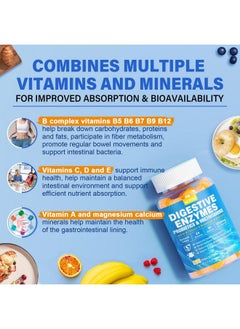 NEVISS Digestive Enzymes with Probiotic Gummies, Multivitamins, Calcium, Magnesium - All 24 Essential Chewable Multi Enzymes - Papaya, Lipase, Amylase, Bromelain - Breaking Down Carbs, Proteins, Fats, 2Packs  - Image 5