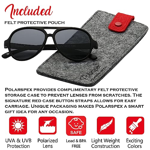 PolarSpex Kids Sunglasses - Polarized Aviator Sunglasses for Kids - Bendable Toddler Sunglasses for Boys &Girls, Age 2-8 - Image 2