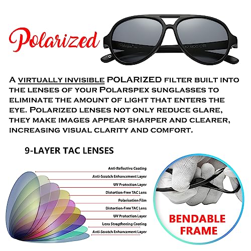 PolarSpex Kids Sunglasses - Polarized Aviator Sunglasses for Kids - Bendable Toddler Sunglasses for Boys &Girls, Age 2-8 - Image 3