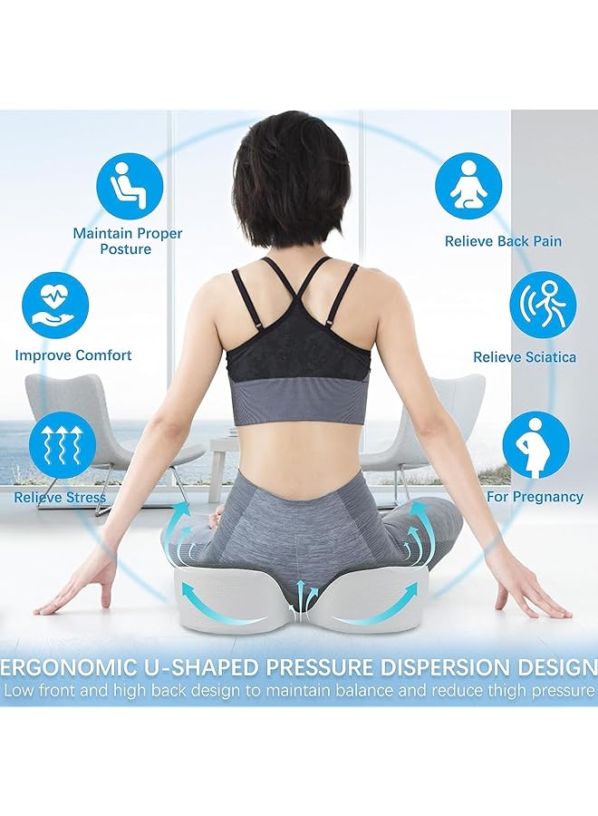 erorex Memory Foam Seat Cushion Car Seat Cushion Office Chair Seat Cushion For For Relief Tailbone And Hip Tire Pressure Relief On The Coccyx For Office Chair Car Seat And Wheelchair Black - Image 3