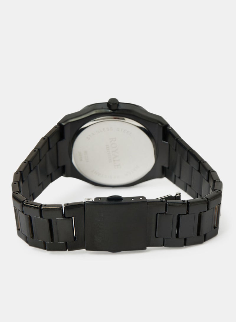 Royale Mega Round Shape Analog Wrist Watch RE224J - 40mm - Black - Image 2