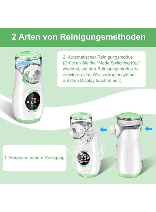 Silent Portable Aerosol with Display - Efficient Ultrasonic Nebulizer for Adults & Children - 2 Speed Levels and Self-Cleaning Mode - Image 4