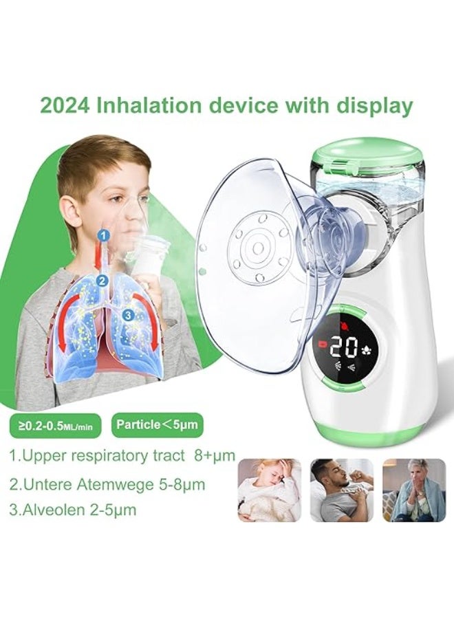 Silent Portable Aerosol with Display - Efficient Ultrasonic Nebulizer for Adults & Children - 2 Speed Levels and Self-Cleaning Mode - Image 3