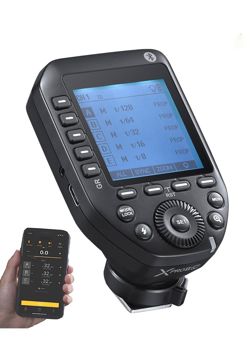 XProII-C Wireless Flash Trigger for Canon Camera, 2.4G Flash Transmitter HSS 1/8000S, Bluetooth Connection, TCM Transform Function, Large LCD Display, Xpro-C Upgrade - Image 1