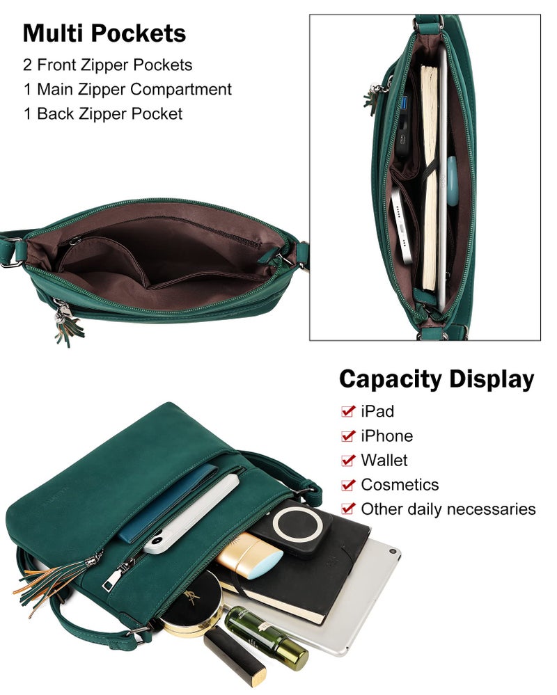 MASINTOR Crossbody Bags for Women, Lightweight Medium Crossbody Purse, Soft Leather Women's Shoulder Handbags with Tassel for Shopping or Travel - Image 3