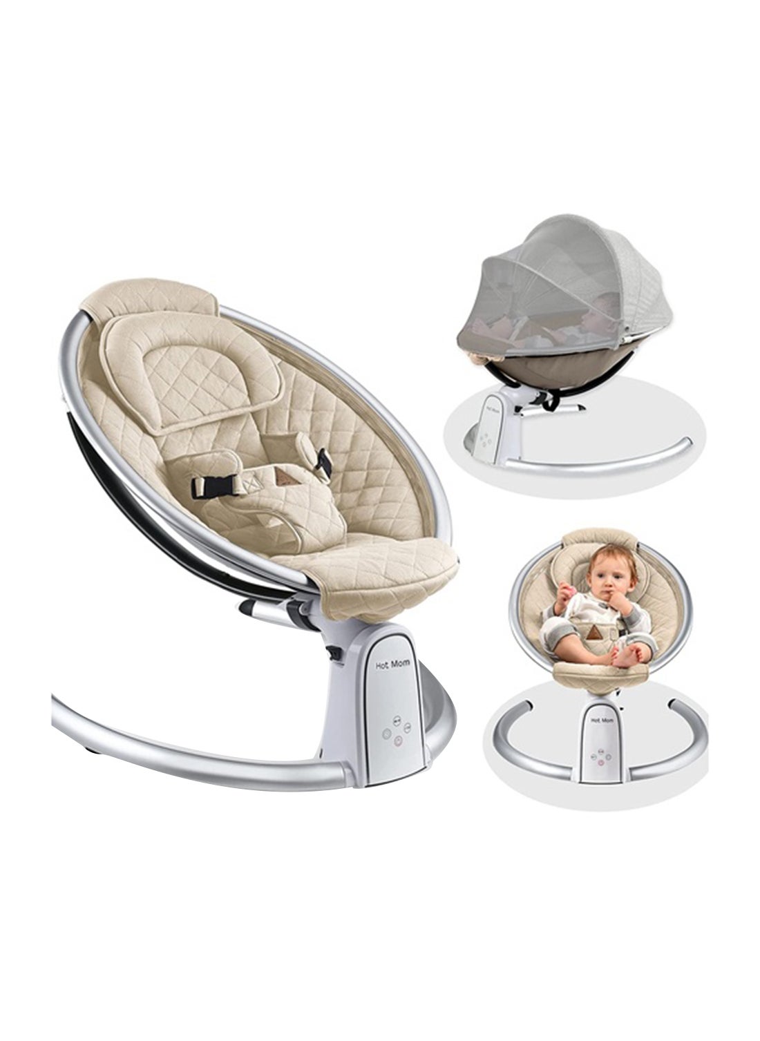 Baby Life Baby Life Cotton Electric Baby Bouncer With Bluetooth And Led Touch Screen 