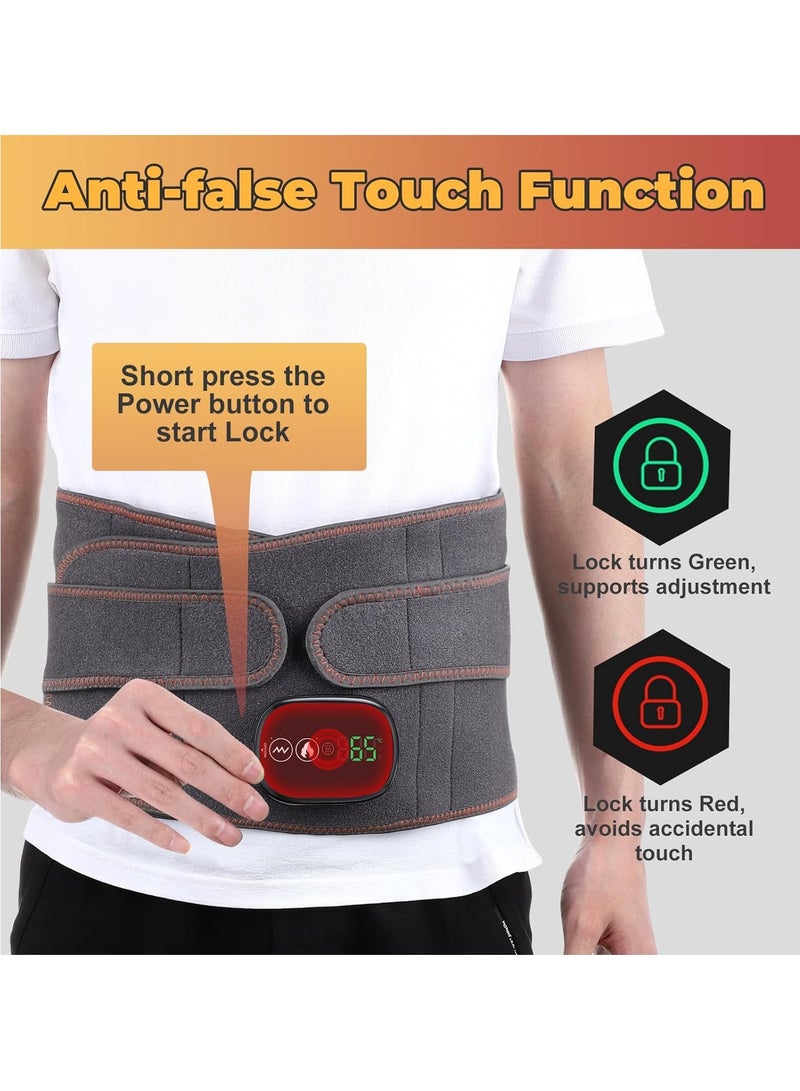 Lowyam Cordless Heating Pad for Back, can be adjusted Heated Waist Belt Wrap with 3 Fast Heating and Vibration Massage Modes, 5000mAh Battery Operated Heated Pad for Back, Waist, Lumbar - Image 4