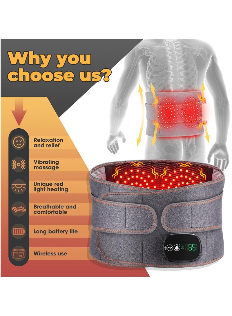 Lowyam Cordless Heating Pad for Back, can be adjusted Heated Waist Belt Wrap with 3 Fast Heating and Vibration Massage Modes, 5000mAh Battery Operated Heated Pad for Back, Waist, Lumbar - Image 2