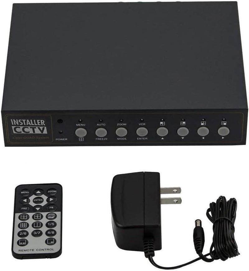 InstallerCCTV Installer CCTV 4CH Video Color Quad Multiplexer with Loopout, Remote Control and Free 1 Amp Power Adapter - Image 2