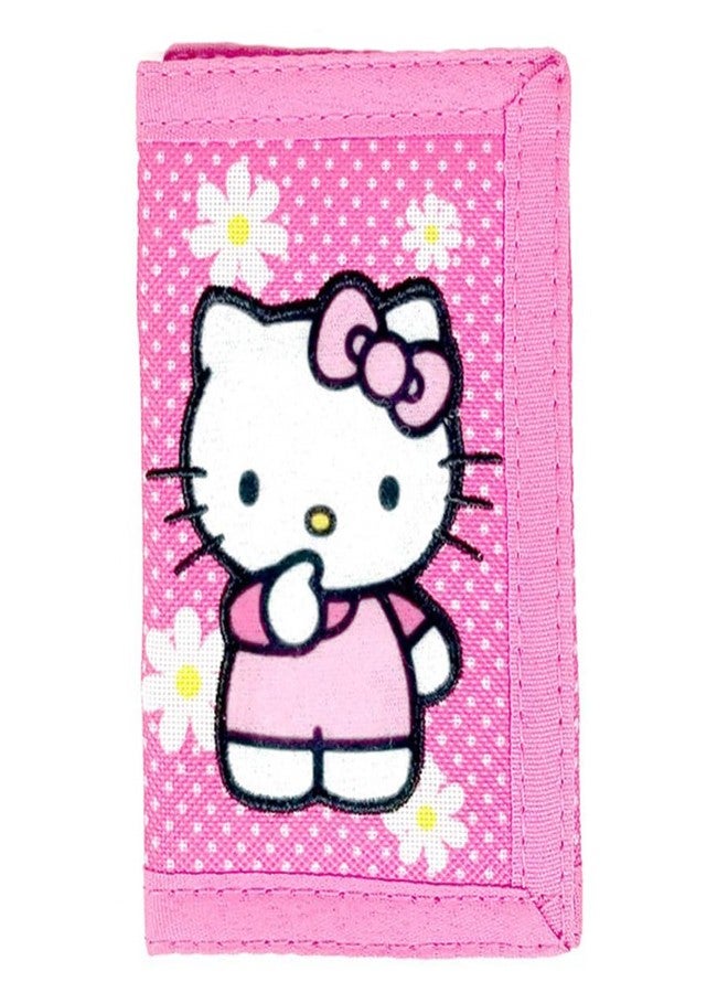 Hello Kitty Embroidered Polka Dot Floral Trifold Wallet - Image 1