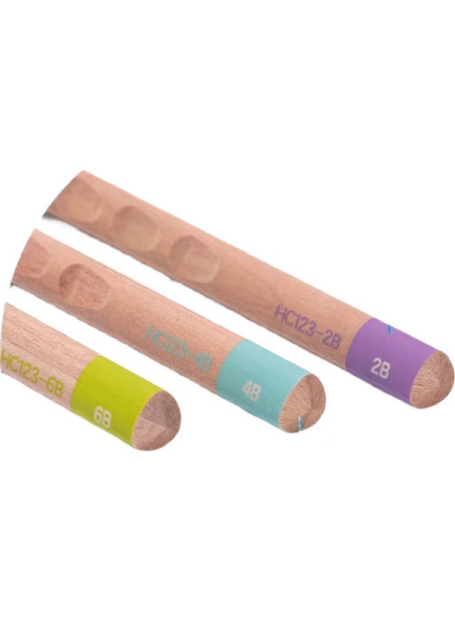 Deli 2B Perforated Pencil, Step-Up Growth Perforated Writing Pencil, Extra Thick Barrel 3-7 (8 Pcs/Box), Children'S Posture-Correcting Pencil, Student Handwriting Practice Pencil, Gift, Hc123-2B - Image 2