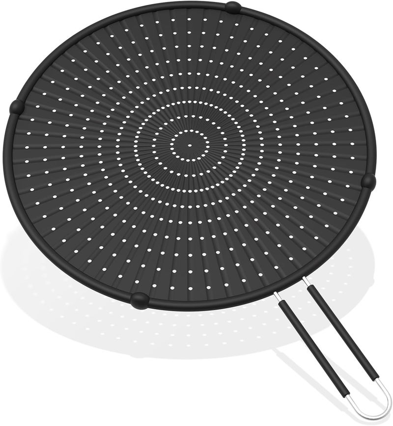 INYOU Silicone Splatter Screen for Frying Pan Suitable for 13” Pans, Multi-Use Grease Splatter Guard Heat Resistant to Hot Oil Food Safety Oil Splash Guard - Image 1