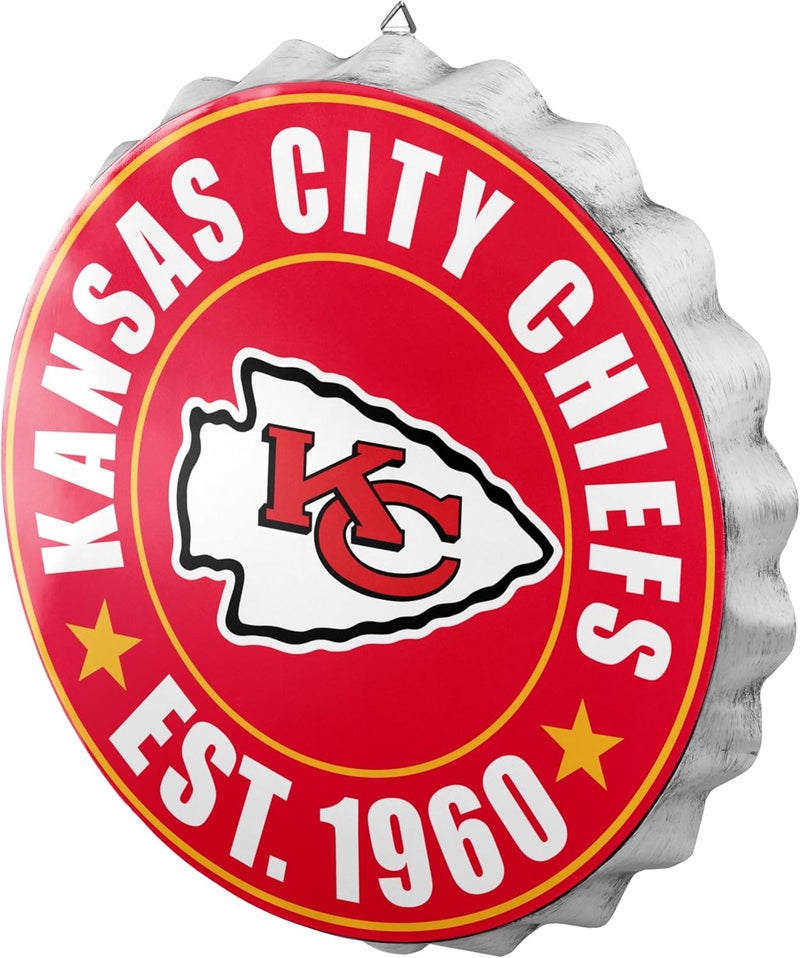NFL Team Logo Metal Hanging Wall Bottle Cap Sign