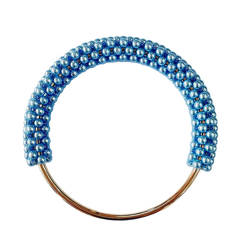 Luxury Pearl Handle Rings for Handmade Bags Blue Pearl Ring 