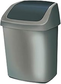 Curver Curver Swing Top Waste Bin, 10 Liter Capacity, Dark Grey 