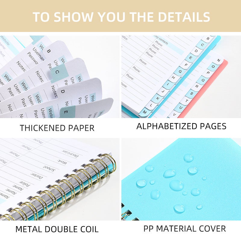 A6 Password Coil Book Custom Letter Label Index Address Notebook Business Meeting Notepad Logo - Image 4